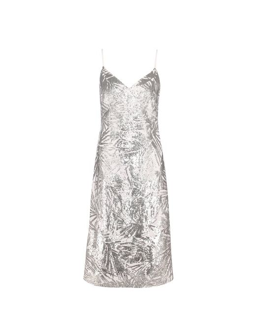 Michael Kors Collection Приталенное шелковое платье-миди с пайетками