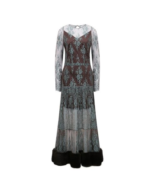 Yana Dress Платье с отделкой из меха норки
