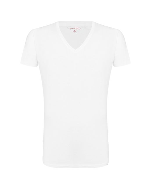 Orlebar Brown Хлопковая футболка с V-образным вырезом