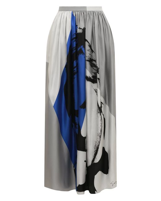 Giorgio Armani Шелковая юбка-миди с принтом