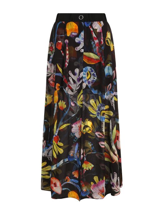 Giorgio Armani Шелковая юбка-макси с цветочным принтом