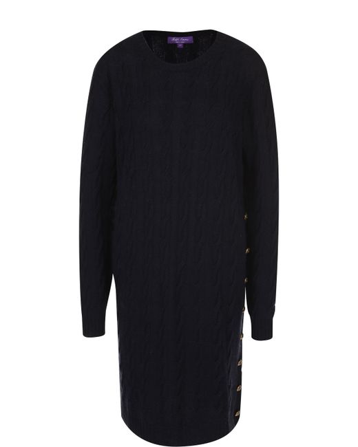 Ralph Lauren Вязаное кашемировое платье с круглым вырезом