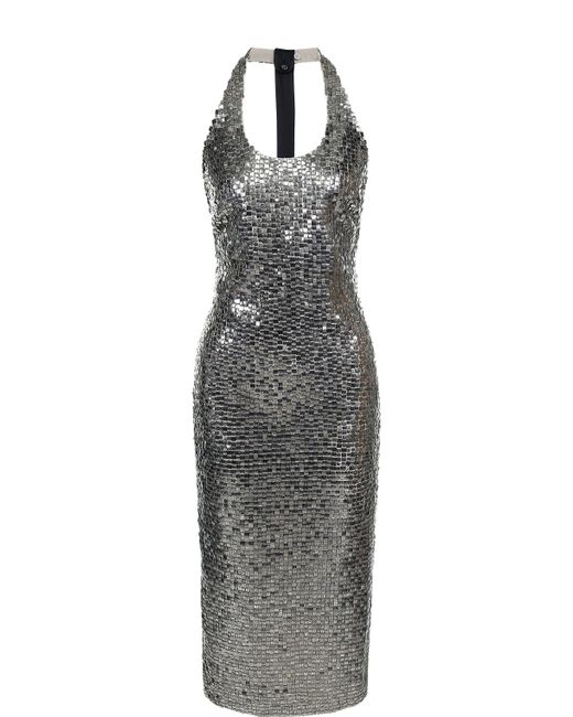 Tom Ford Приталенное платье-миди с пайетками и открытой спиной
