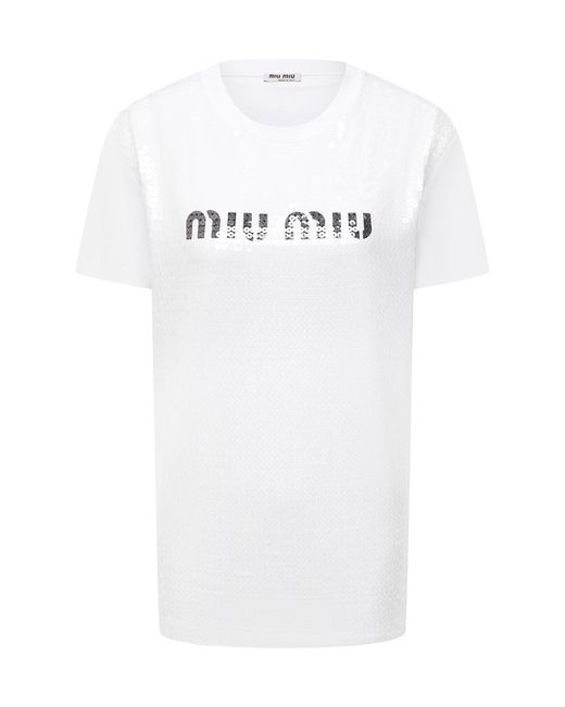 Miu Miu Хлопковая футболка