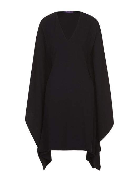 Ralph Lauren Мини-платье прямого кроя с широкими рукавами и V-образным вырезом