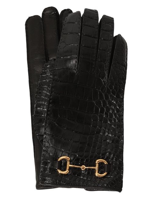 Gucci Перчатки из кожи аллигатора