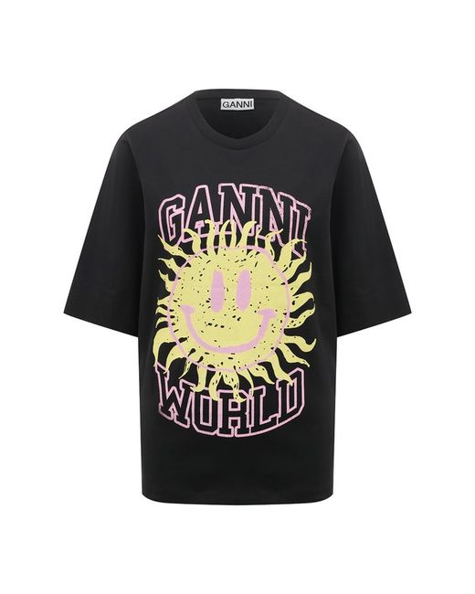 Ganni Хлопковая футболка