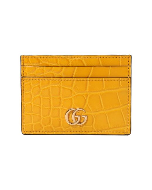 Gucci Футляр для кредитных карт из кожи аллигатора