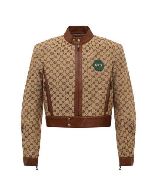 Gucci Джинсовая куртка с кожаной отделкой