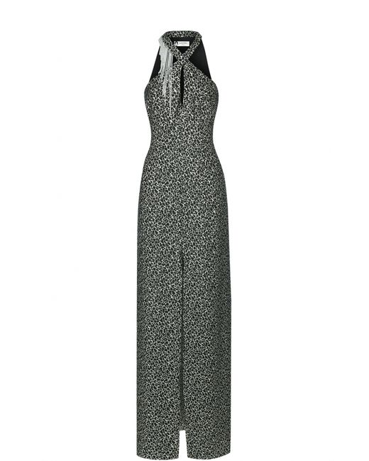 Lanvin Шелковое платье-макси с высоким разрезом