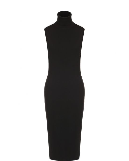 Ralph Lauren Приталенное шерстяное платье-миди без рукавов