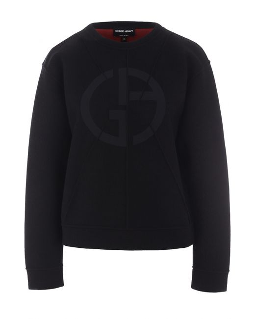 Giorgio Armani Пуловер свободного кроя с логотипом бренда
