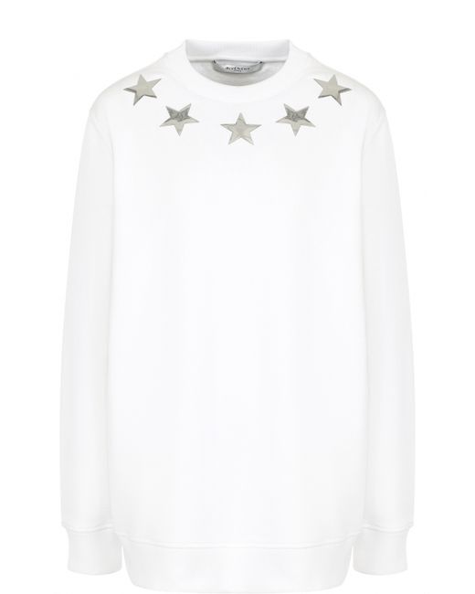 Givenchy Однотонный хлопковый свитшот с круглым вырезом