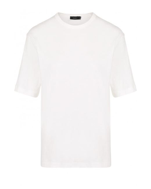 Joseph Однотонная хлопковая футболка с круглым вырезом