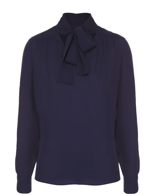Diane Von Furstenberg Шелковая блуза прямого кроя с воротником аскот