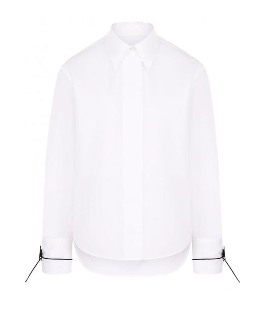 MM6 by Maison Margiela Однотонная хлопковая блуза свободного кроя