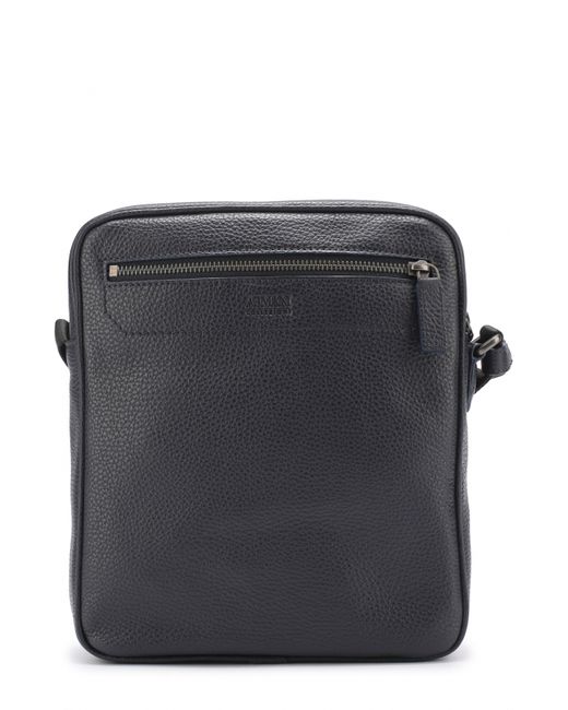 Armani Collezioni Кожаная сумка-планшет с внешним карманом на молнии