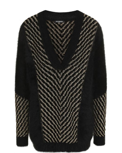 Balmain Вязаный пуловер с V-образным вырезом