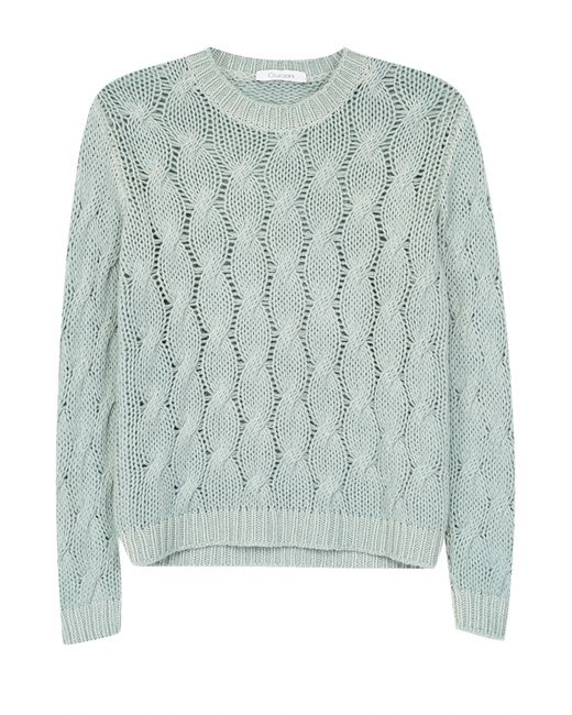 Cruciani Кашемировый пуловер фактурной вязки с круглым вырезом