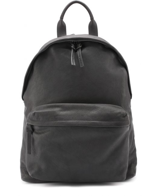 Officine Creative Кожаный рюкзак с внешним карманом на молнии