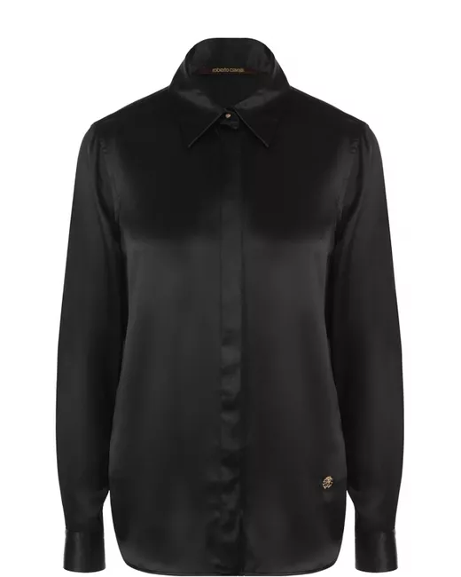 Roberto Cavalli Шелковая блуза прямого кроя