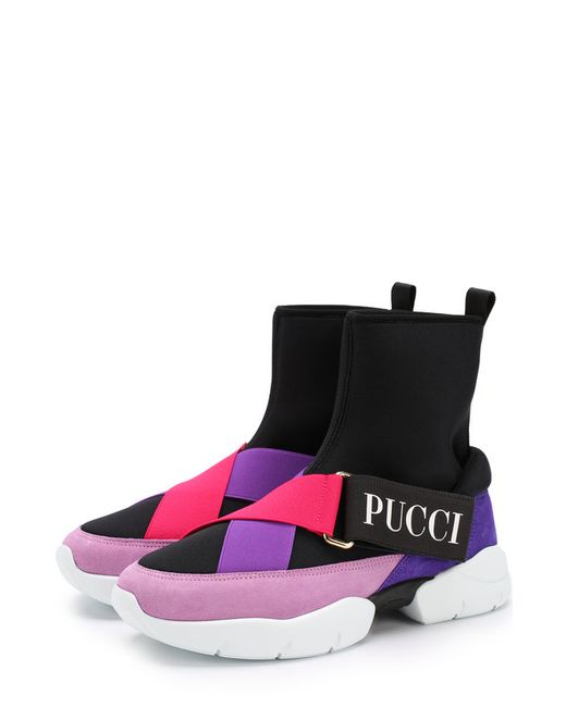 Emilio Pucci Комбинированные кроссовки с эластичными лентами
