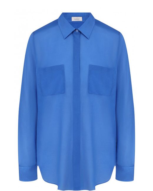 Van Laack Однотонная блуза свободного кроя с накладными карманами