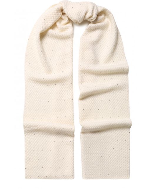William Sharp Кашемировый шарф фактурной вязки с отделкой стразами