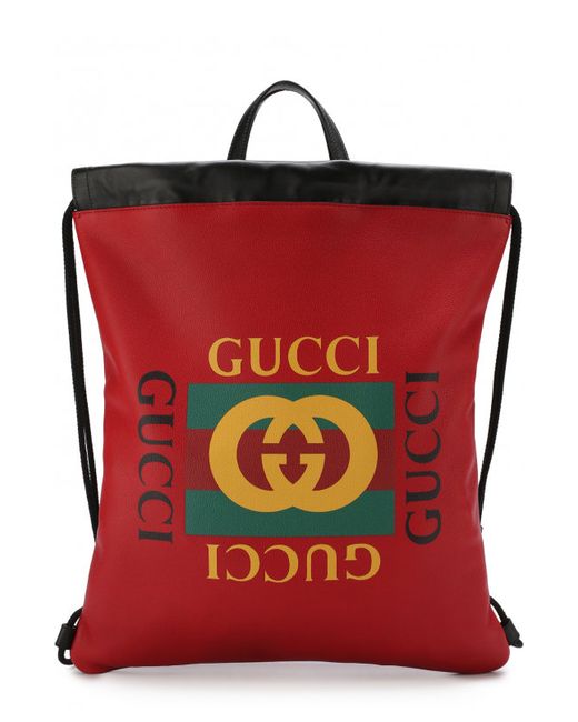 Gucci Кожаный рюкзак с логотипом бренда