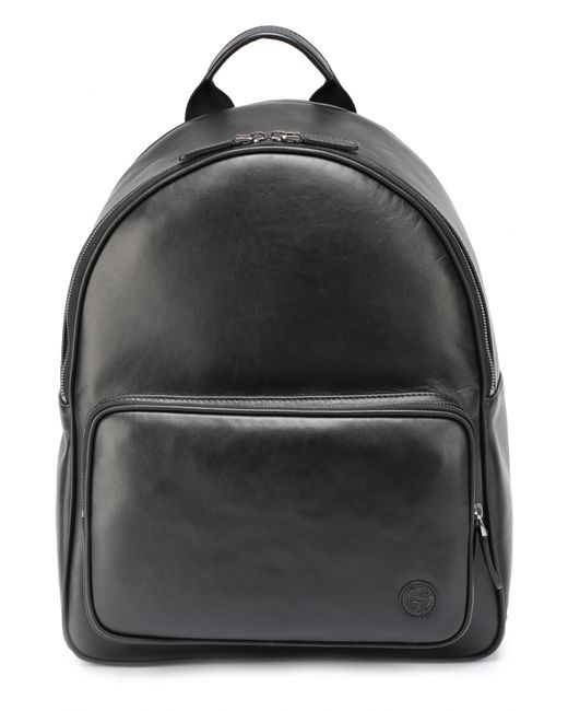 Giorgio Armani Кожаный рюкзак с внешним карманом на молнии