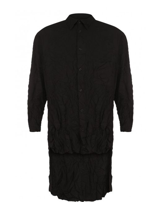 Yohji Yamamoto Удлиненная рубашка асимметричного кроя