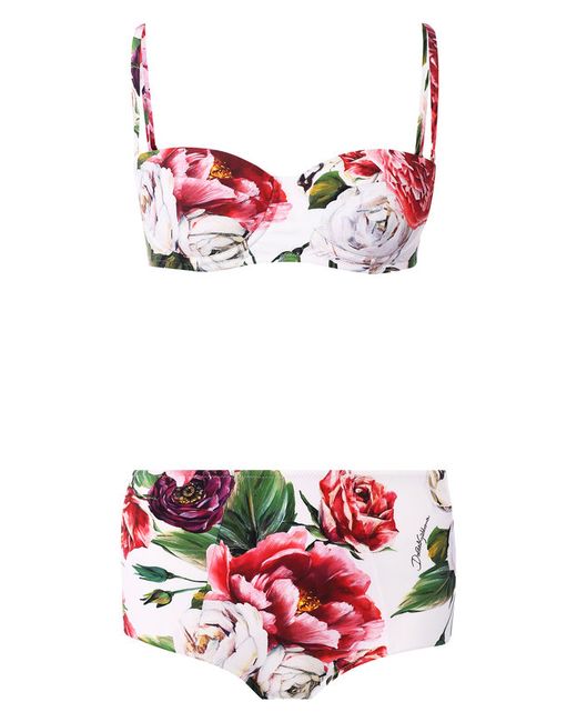 Dolce & Gabbana Раздельный купальник с цветочным принтом