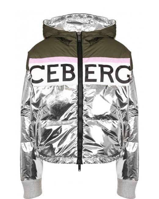 Iceberg Куртка на молнии с капюшоном и логотипом бренда