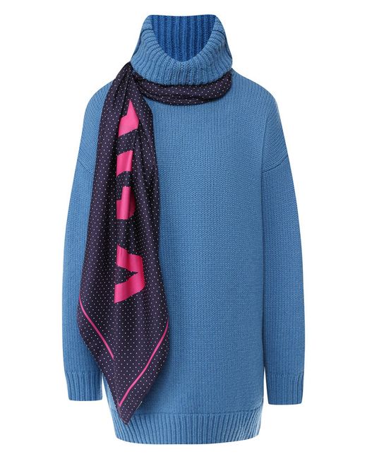 Balenciaga Шерстяной пуловер с высоким воротником и шарфом