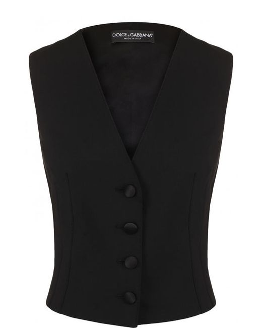 Dolce & Gabbana Однотонный приталенный жилет с шелковый спинкой