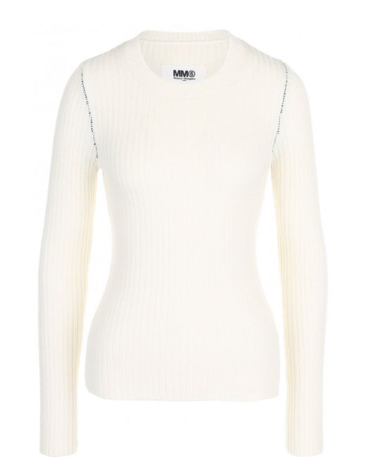 MM6 by Maison Margiela Однотонный пуловер с круглым вырезом
