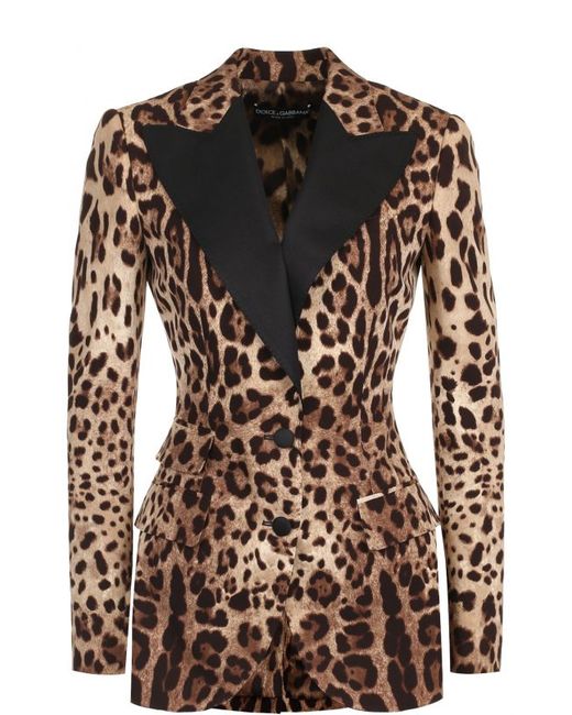 Dolce & Gabbana Приталенный жакет с леопардовым принтом
