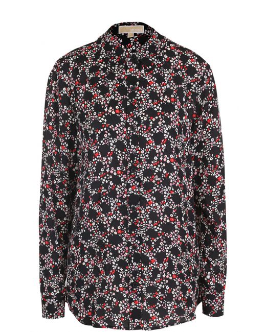 Michael Michael Kors Шелковая блуза с цветочным принтом