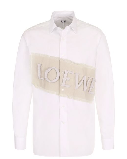Loewe Хлопковая рубашка свободного кроя с аппликацией
