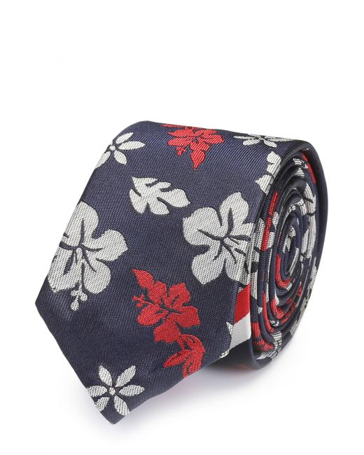 Thom Browne Шелковый галстук с цветочным принтом