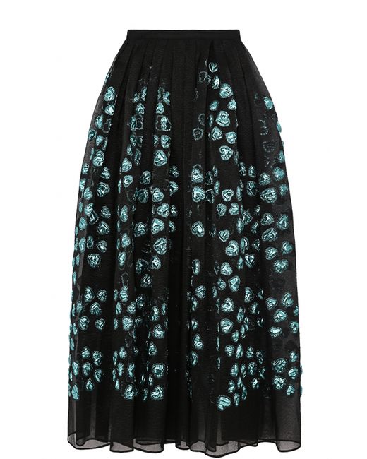 Elie Saab Шелковая юбка-макси с вышивкой