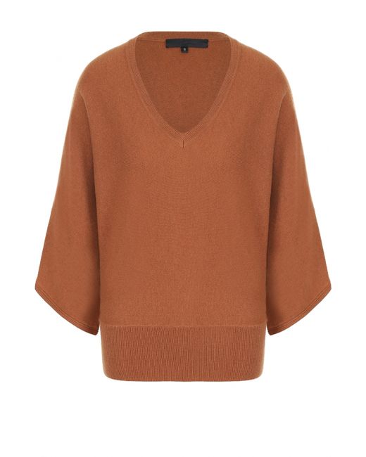 Tegin Шерстяной пуловер с укороченным рукавом и V-образным вырезом