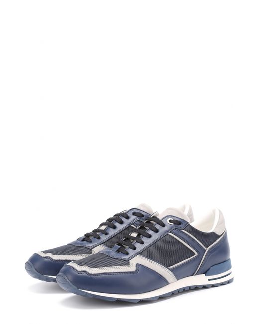Canali Комбинированные кроссовки на шнуровке с камуфляжным принтом