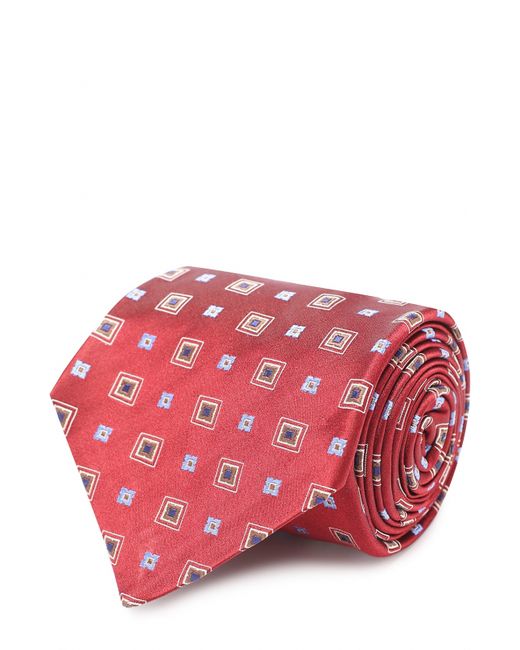 Kiton Шелковый галстук с узором