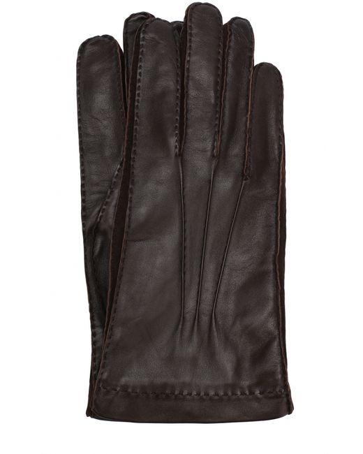 Loro Piana Кожаные перчатки с подкладкой из смеси кашемира и шелка