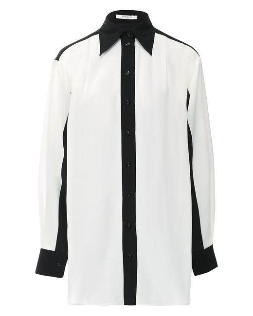 Givenchy Шелковая блуза с контрастной отделкой