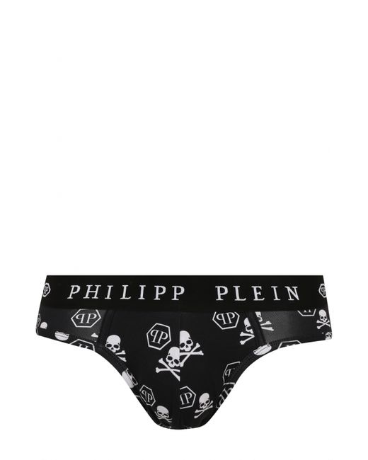 Philipp Plein Хлопковые брифы с широкой резинкой и принтом