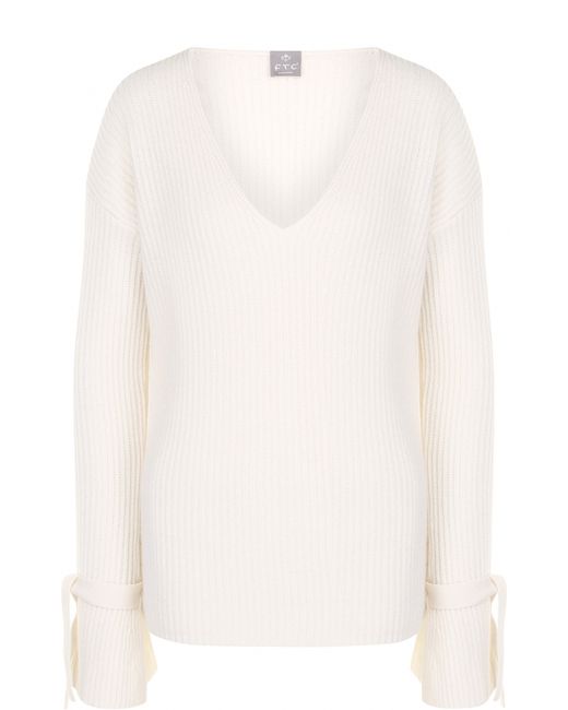 Ftc Кашемировый пуловер фактурной вязки с V-образным вырезом