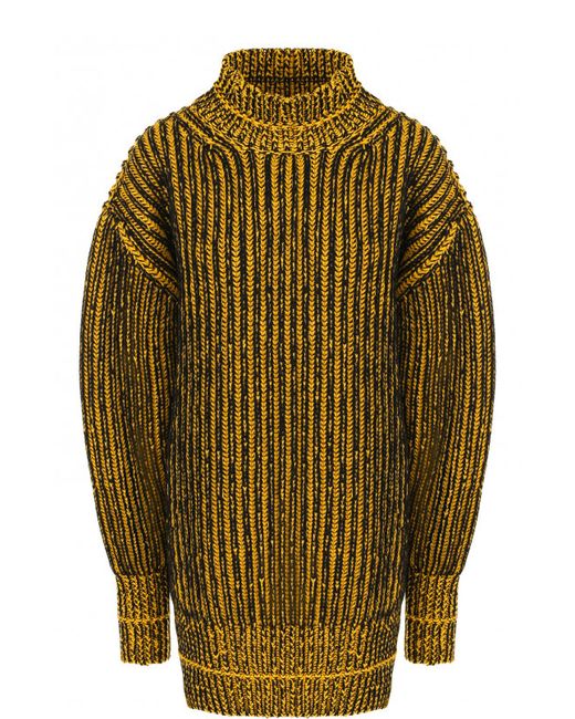 Balenciaga Шерстяной пуловер свободного кроя с воротником-стойкой
