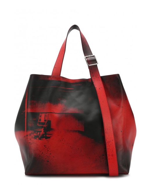 Calvin Klein 205W39Nyc Кожаная сумка-тоут с принтом